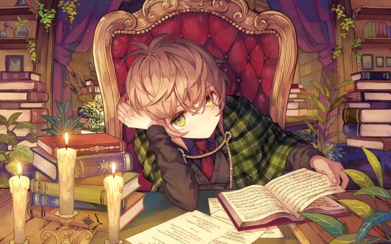 二次元美女插画桌面壁纸