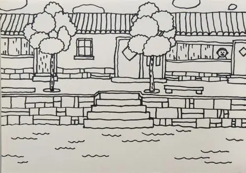 其它 17秋儿童画入门c2班第13课教学 写美篇 《古镇河边人家》作业