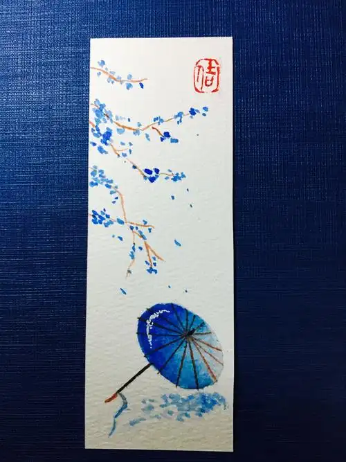 水彩书签