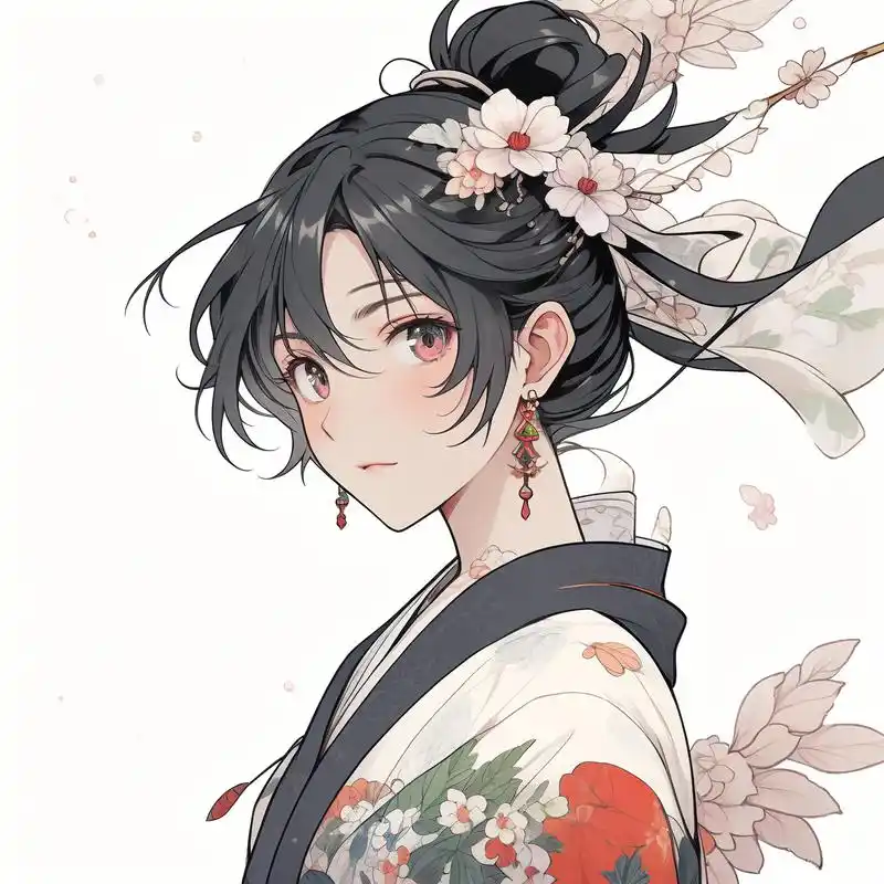 浮世绘风格头像90日系复古韵味