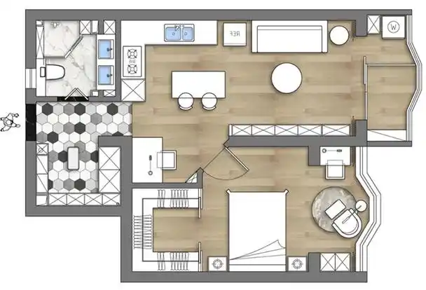 50㎡老房改造,还能拥有步入式衣帽间