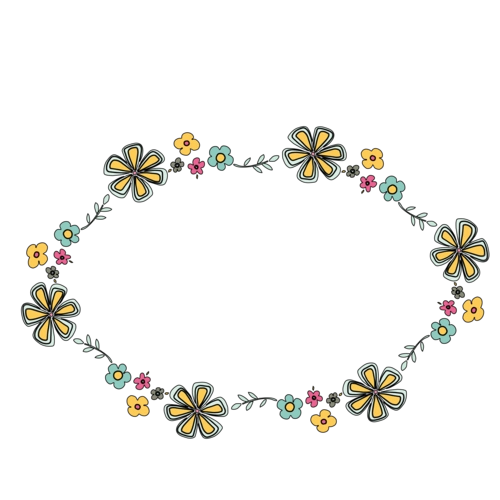 矢量卡通扁平化黄色花朵装饰边框