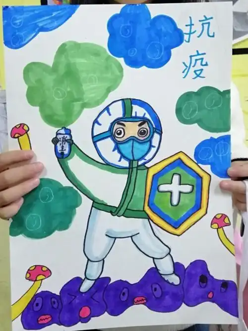 68岁创意画白衣战士