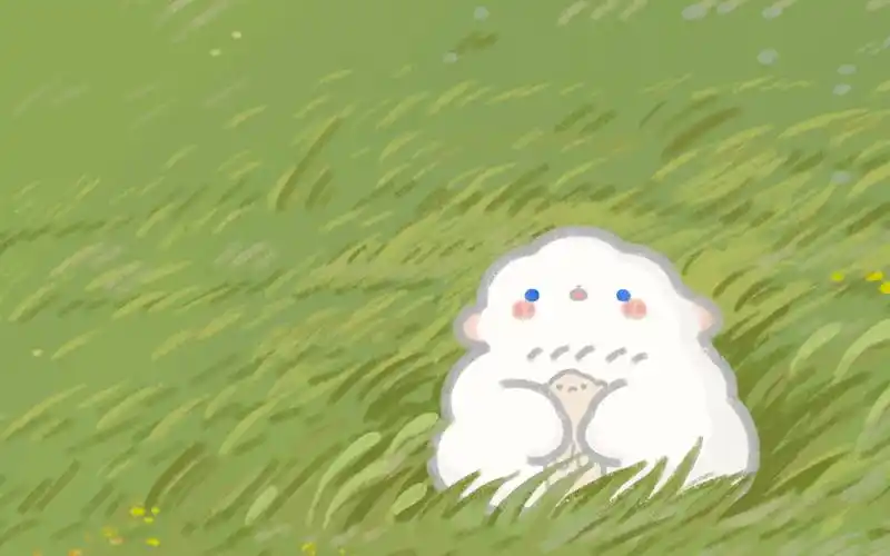 小清新绿色护眼手绘壁纸图片_卡通动漫_壁纸下载_美桌网