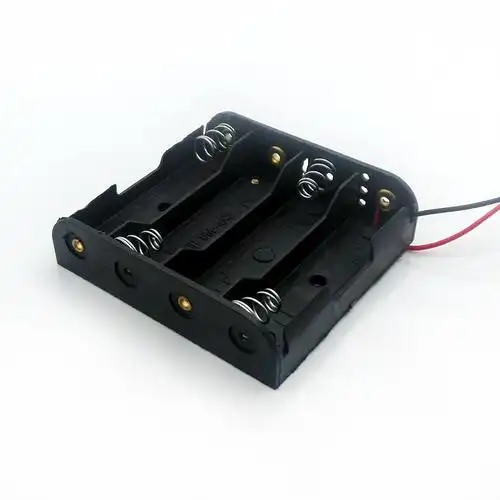 现货供应黑色平面五号四节电池盒 可放4节5号电池电池座