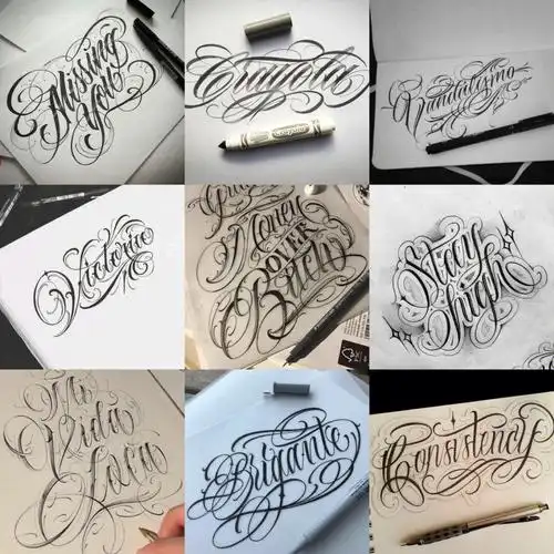 花体字纹身素材