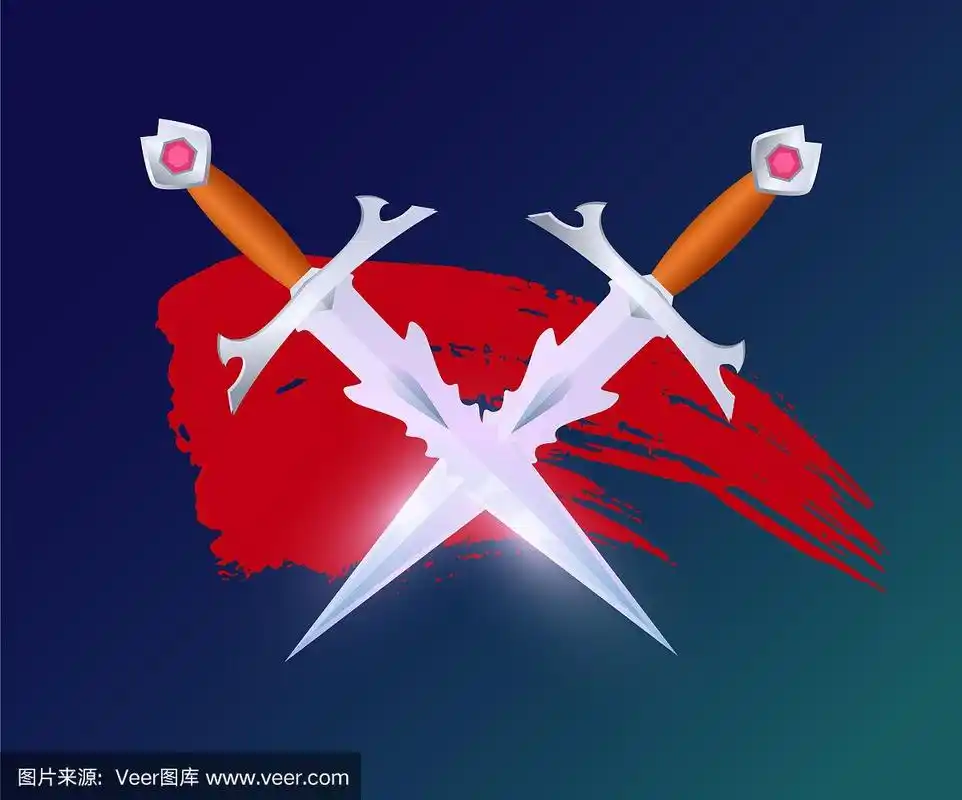 游戏元素与交叉的细剑匕首