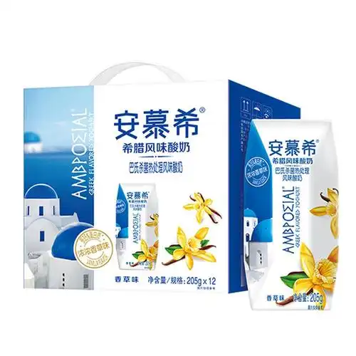 伊利 安慕希希腊风味酸奶 香草味 205g*12