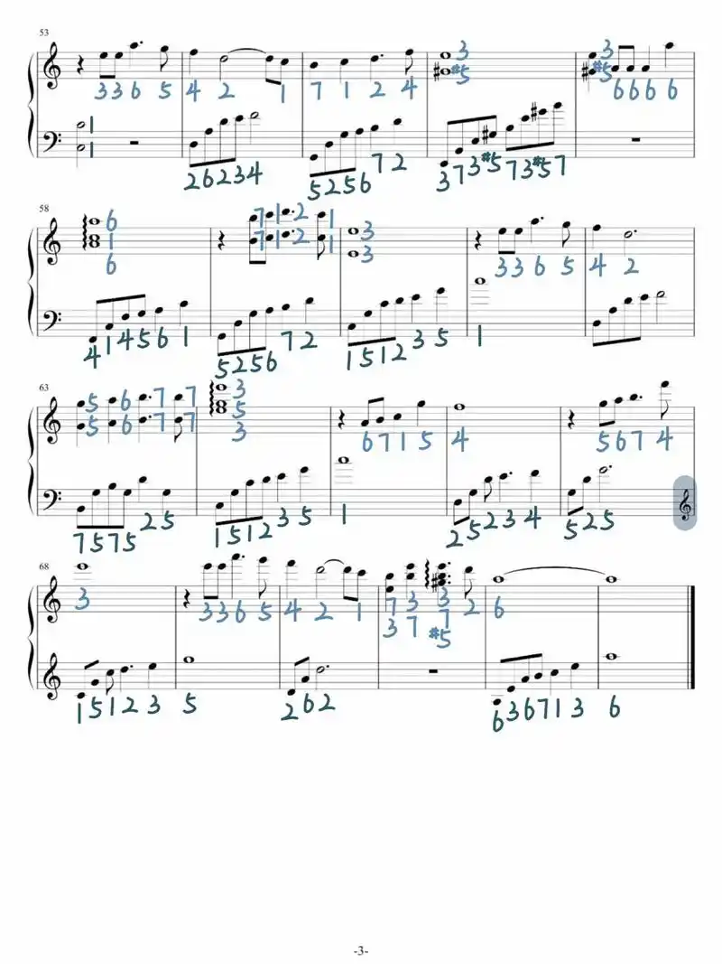 《贝加尔湖畔》钢琴谱(附双手简谱)～|||c大调简单版 - 抖音