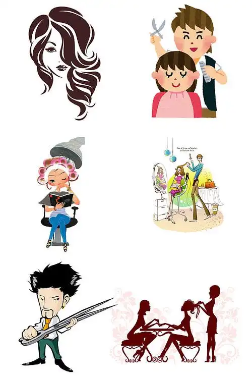 做头发手绘卡通图片-众图网