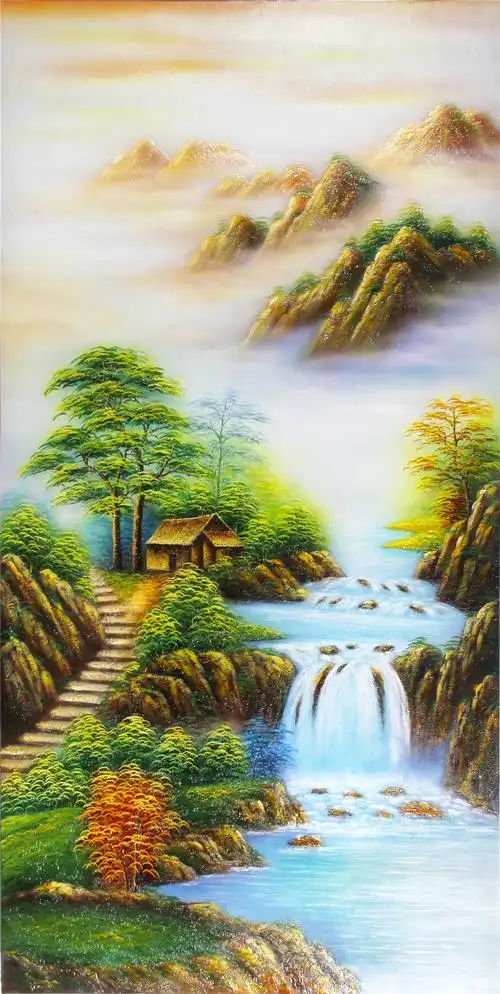 风景国画玄关图