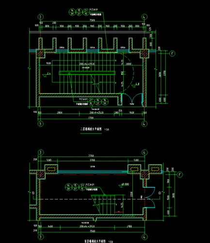 首层的楼梯显示的是单跑二层是双跑但是这样绘制的上下楼就不连接的啊