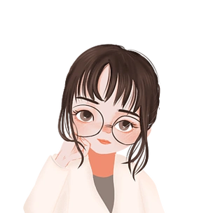 手绘卡通戴眼镜女孩头像文静可爱优雅托腮