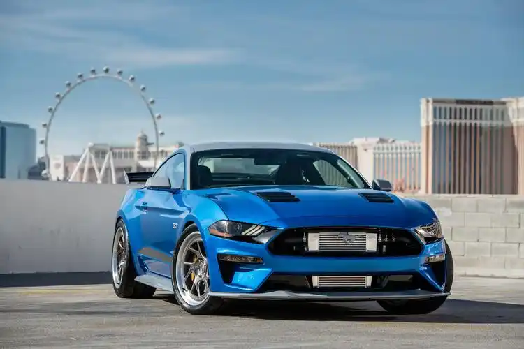 福特汽车,mustang gt bojix design sema 2018,蓝色,正面图,汽车,照片
