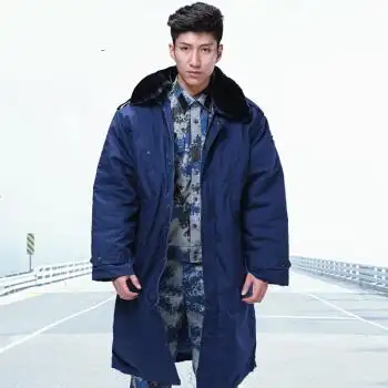 幂范西冬季空常服棉大衣寒区加厚保暖蓝色军大衣加长款防寒风衣 92-96