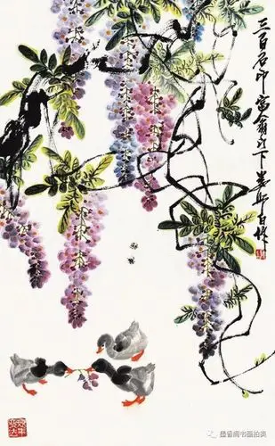 娄师白画紫藤,超美!