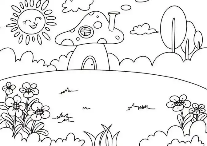 故事场景简笔画素材