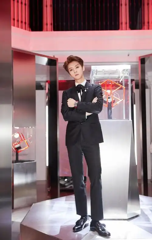 鹿晗穿黑西装白衬衫出席时尚活动 复古造型展现多面魅力