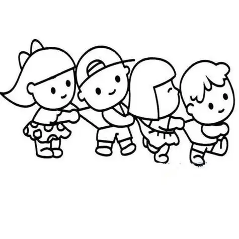 画幼儿园的小朋友简笔画