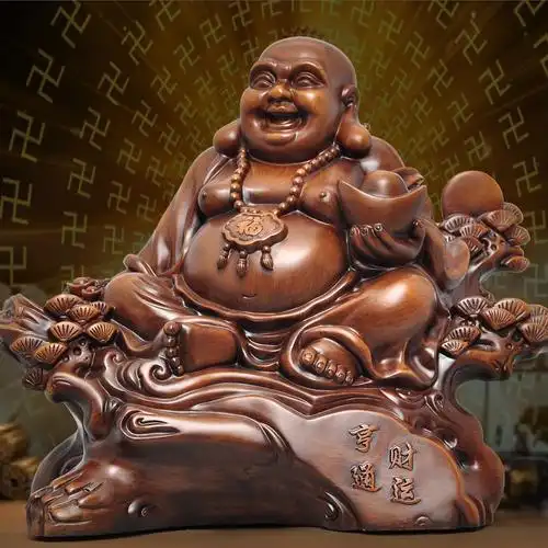 弥勒佛摆件家居客厅笑口常开佛像招财风水工艺品大肚笑佛供奉礼品