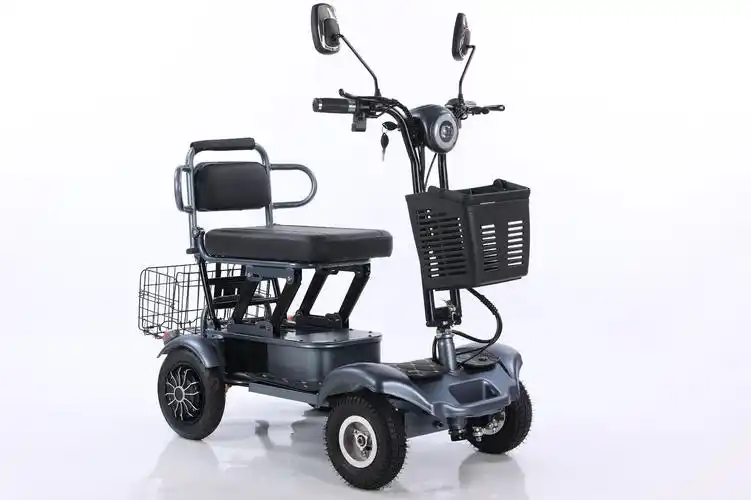 老人代步车四轮电动老年专用助力车残疾人新款双人折叠电瓶车