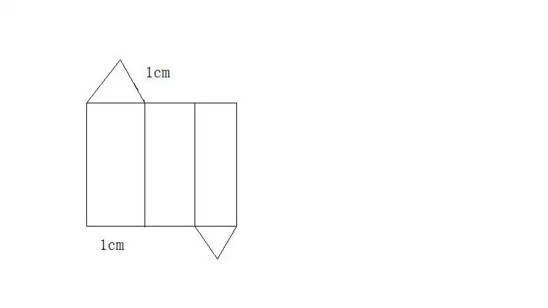 凌长1厘米的三凌锥表面展开图