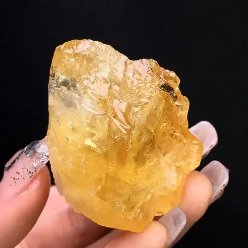 天然巴西暴力黄水晶原石彩虹吊坠原矿大块毛料摆件