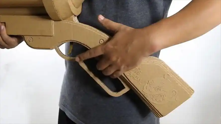 纸壳壳做的大炮&威力蛮大的哦