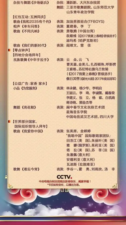 好消息春晚抢先看五大看点先睹为快附央视春晚节目单