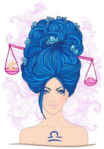 天秤座,星座女孩,星座符号,卡通女孩漫画,卡通美女插画,卡通人物漫画