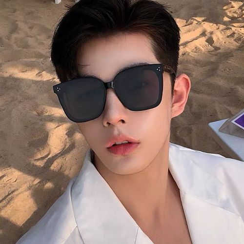 春景夜雪墨镜男韩版潮流潮同款太阳镜男抖音网红蹦迪男士眼镜酷 【黑