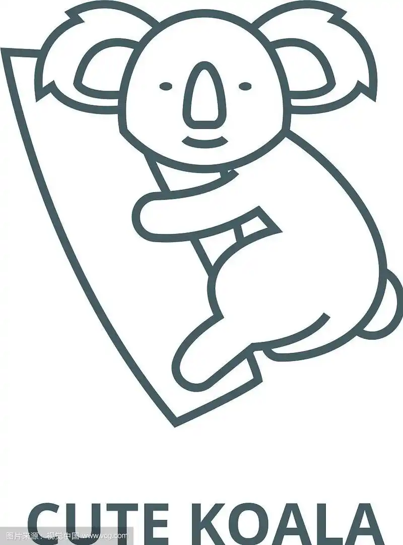 可爱的考拉线图标可爱的考拉轮廓