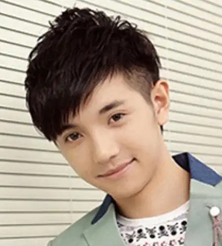 求一张男生左斜刘海发型!