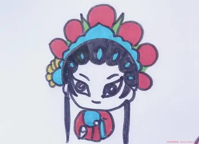 女花旦简笔画花旦怎么画全身q版