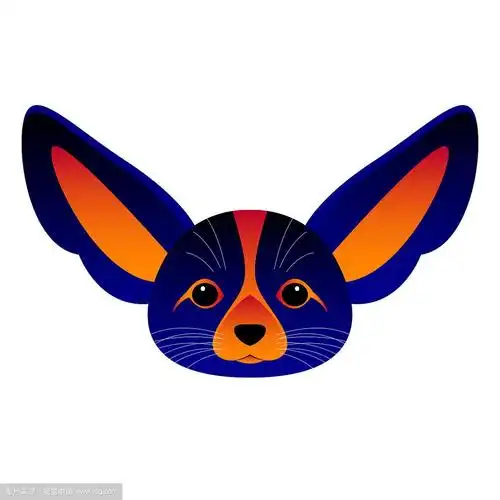 摘要耳廓狐头孤立于白色.