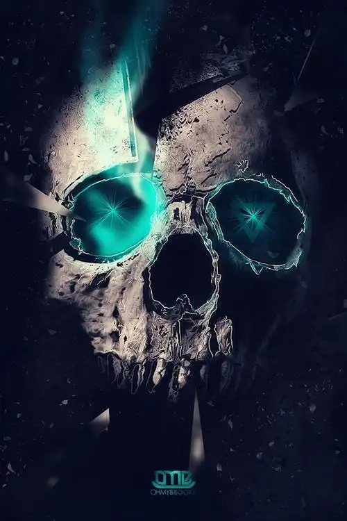 非主流超炫酷的黑色骷髅创意苹果手机壁纸