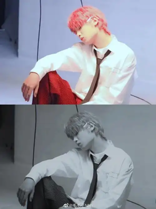 黄明昊樱花粉发色