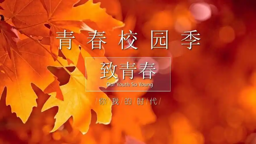毕业纪念相册青春校园季致青春精美红色枫叶通用动态ppt模板素材方案