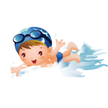 卡通游泳可爱小人