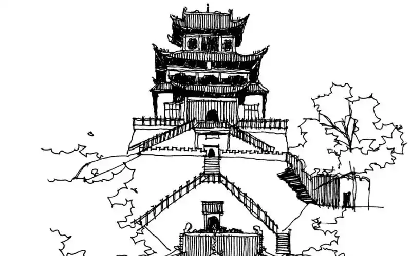 古建筑速写|河南省郑州市荥阳市飞龙顶