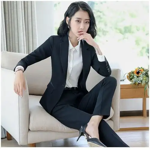 职业套装女外套秋冬气质西服西装套装女上班工作服面试正装女套装