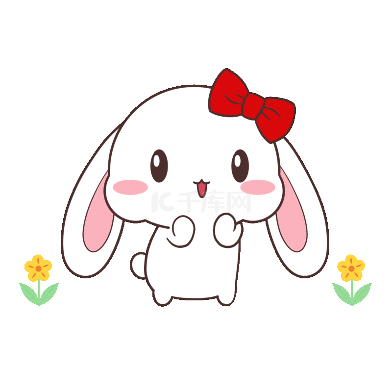 卡通可爱兔子动物跳舞