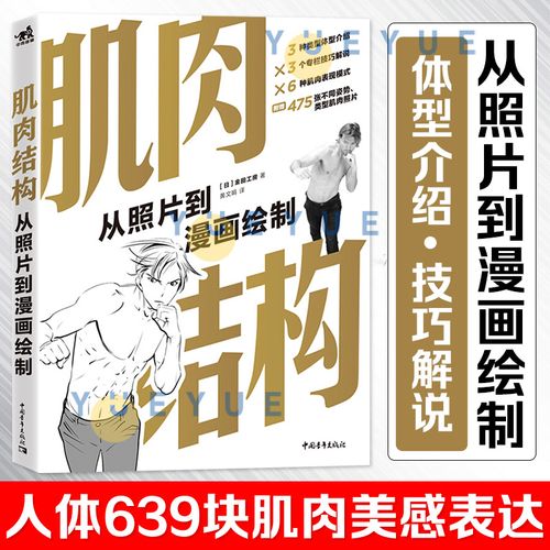 肌肉结构 从照片到漫画绘制 画男性身体肌肉描绘方法全身肌肉表现姿势