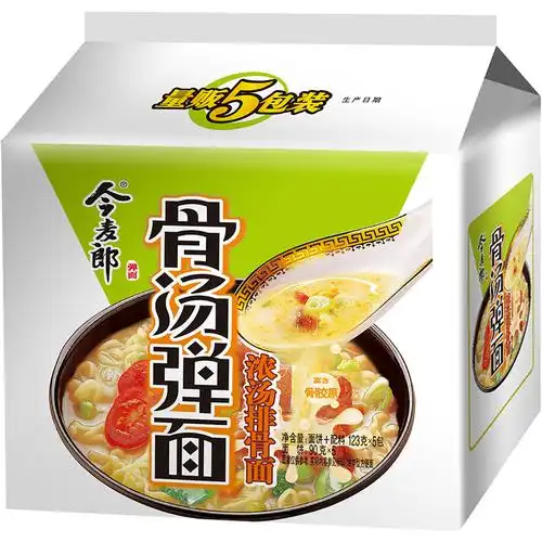 今麦郎 骨汤弹面 浓汤排骨袋装方便面泡面 五连包*2件
