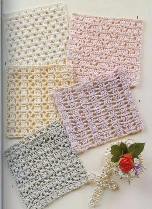 钩针花样大全编织图解,一线连钩针花样和花边262款