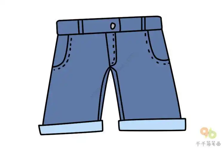 我穿着蓝色的裤子简笔画