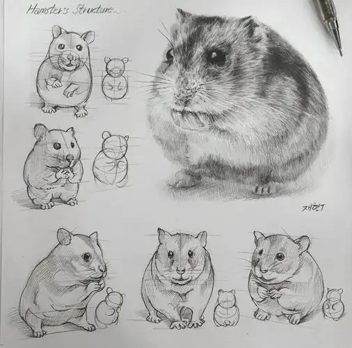 多角度结构素描可爱动物0207