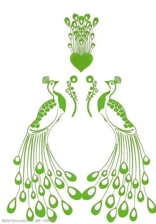 绿色的孔雀矢量素材图片图片-图行天下图库