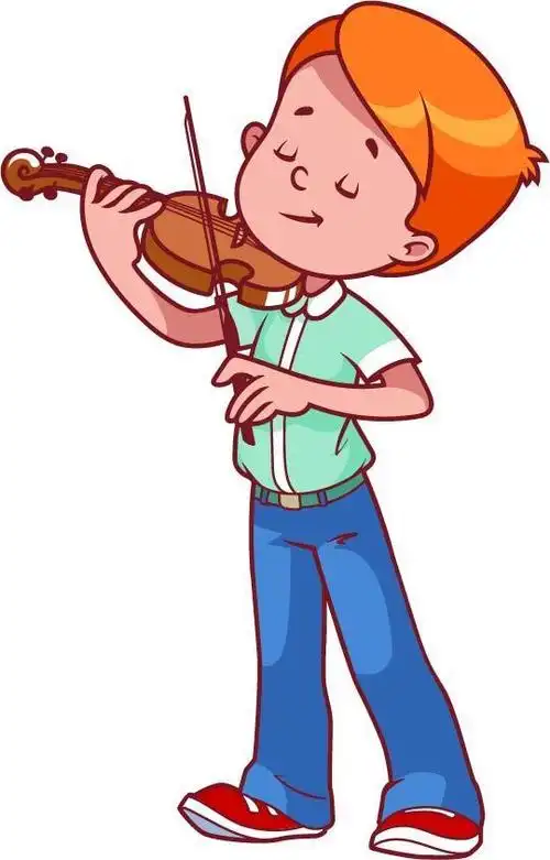 卡通拉小提琴素材