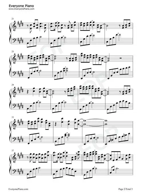 阿楚姑娘-中国好歌曲第二季五线谱预览2-钢琴谱文件(五线谱,双手简谱